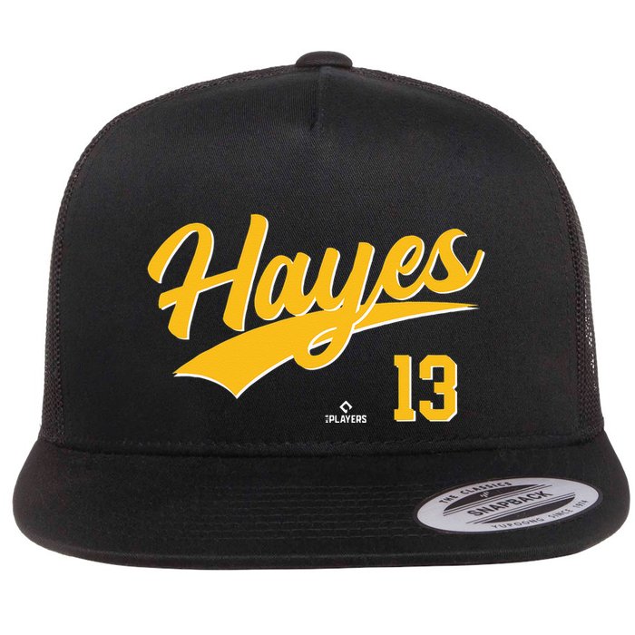 Ke Bryan Hayes 13 Pittsburgh MLBPA Baseball Player Flat Bill Trucker Hat