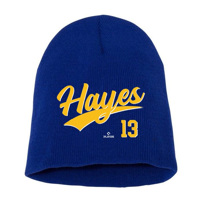 Ke Bryan Hayes 13 Pittsburgh MLBPA Baseball Player Short Acrylic Beanie
