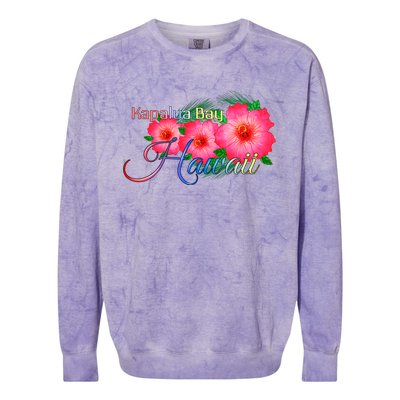 Kapalua Bay Hawaii Tropical Flowers Family Vacation Gift Colorblast Crewneck Sweatshirt