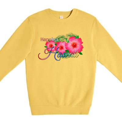 Kapalua Bay Hawaii Tropical Flowers Family Vacation Gift Premium Crewneck Sweatshirt