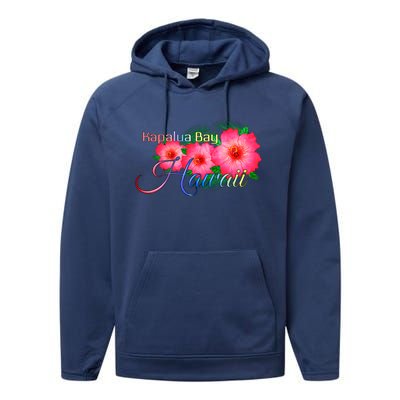 Kapalua Bay Hawaii Tropical Flowers Family Vacation Gift Performance Fleece Hoodie