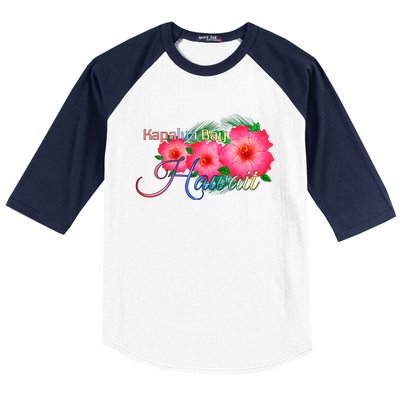 Kapalua Bay Hawaii Tropical Flowers Family Vacation Gift Baseball Sleeve Shirt