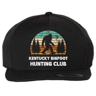 Kentucky Bigfoot Hunting Club Sasquatch Fan Gift Wool Snapback Cap