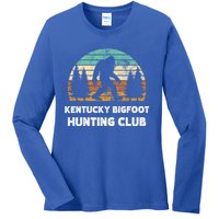 Kentucky Bigfoot Hunting Club Sasquatch Fan Gift Ladies Long Sleeve Shirt