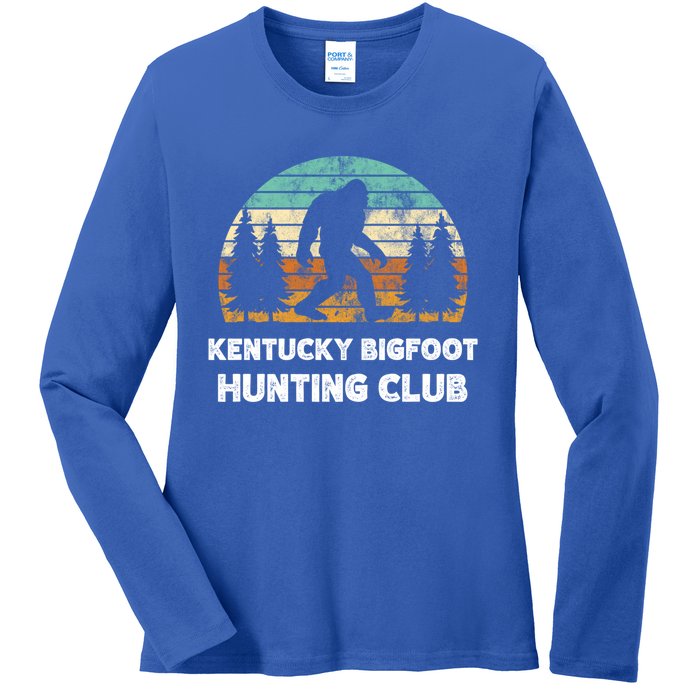 Kentucky Bigfoot Hunting Club Sasquatch Fan Gift Ladies Long Sleeve Shirt