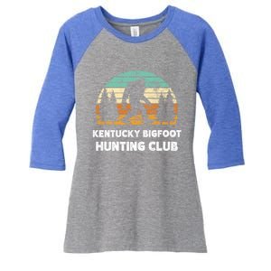 Kentucky Bigfoot Hunting Club Sasquatch Fan Gift Women's Tri-Blend 3/4-Sleeve Raglan Shirt