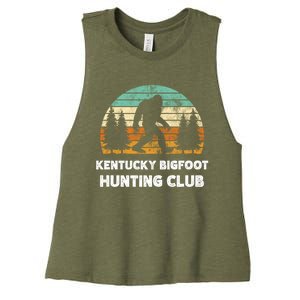 Kentucky Bigfoot Hunting Club Sasquatch Fan Gift Women's Racerback Cropped Tank