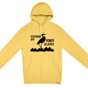 Kachemak Bay Homer Alaska Crane Gift Premium Pullover Hoodie