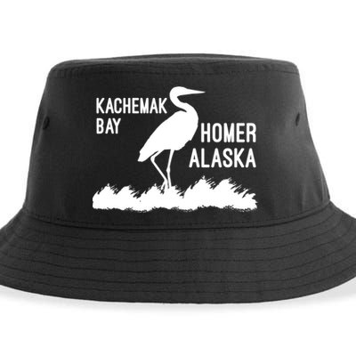 Kachemak Bay Homer Alaska Crane Gift Sustainable Bucket Hat