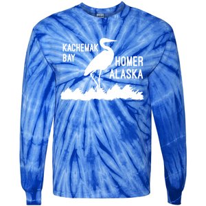 Kachemak Bay Homer Alaska Crane Gift Tie-Dye Long Sleeve Shirt