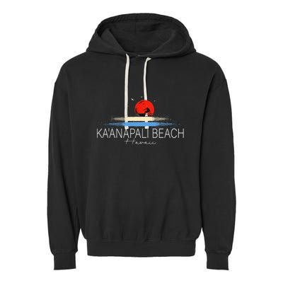 KaAnapali Beach Hawaii Sea Surfing Garment-Dyed Fleece Hoodie
