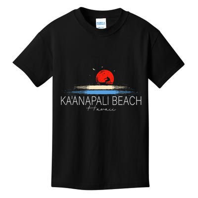 KaAnapali Beach Hawaii Sea Surfing Kids T-Shirt