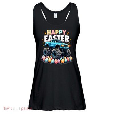 Kids Boys Happy Easter Monster Truck Funny Easter Eggs Toddler Ladies Essential Flowy Tank