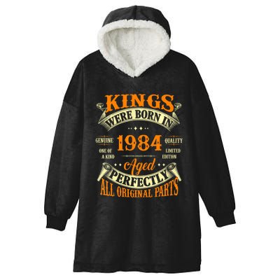 Kings Born In 1984 40 Years Old Hooded Wearable Blanket