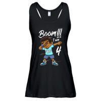 Kids Boom Im 4 Year Old Black Boy Dabbing Birthday Party 4th Bday Ladies Essential Flowy Tank