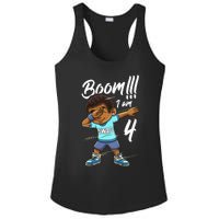 Kids Boom Im 4 Year Old Black Boy Dabbing Birthday Party 4th Bday Ladies PosiCharge Competitor Racerback Tank