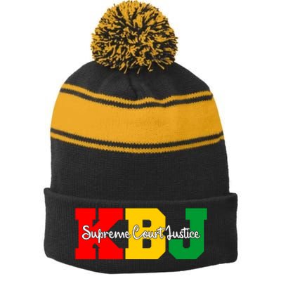 Ketanji Brown Jackson Supreme Court Justice 1st Black Woman Judge Stripe Pom Pom Beanie