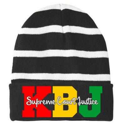 Ketanji Brown Jackson Supreme Court Justice 1st Black Woman Judge Striped Beanie with Solid Band