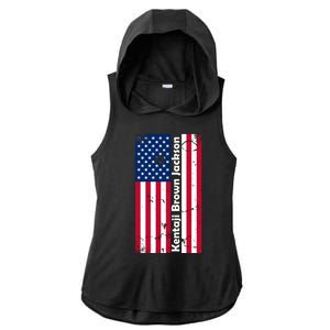 Kentaji Brown Jackson USA Flag Ladies PosiCharge Tri-Blend Wicking Draft Hoodie Tank