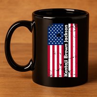 Kentaji Brown Jackson USA Flag 11oz C Handle Ceramic Mug