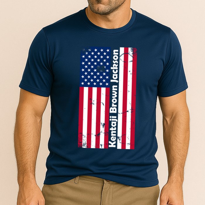 Kentaji Brown Jackson USA Flag Cooling Performance Crew T-Shirt