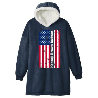 Kentaji Brown Jackson USA Flag Hooded Wearable Blanket