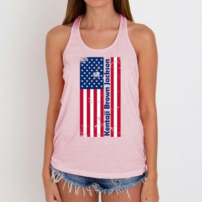 Kentaji Brown Jackson USA Flag Women's Knotted Racerback Tank