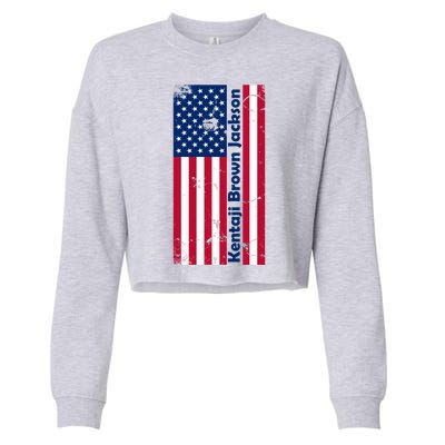 Kentaji Brown Jackson USA Flag Cropped Pullover Crew