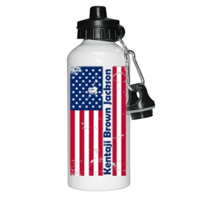 Kentaji Brown Jackson USA Flag Aluminum Water Bottle 