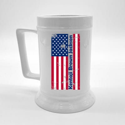 Kentaji Brown Jackson USA Flag Beer Stein