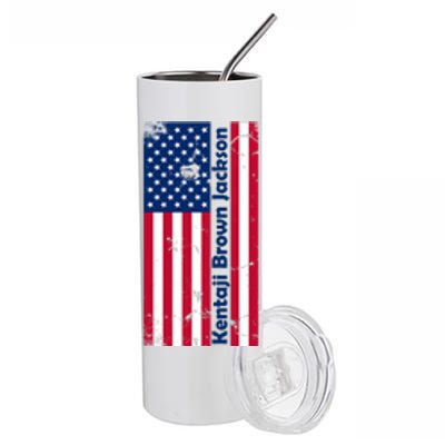 Kentaji Brown Jackson USA Flag Stainless Steel Tumbler