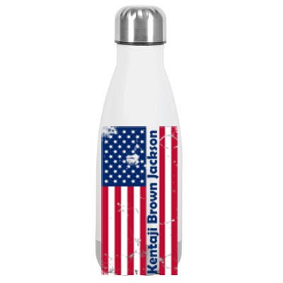 Kentaji Brown Jackson USA Flag Stainless Steel Insulated Water Bottle