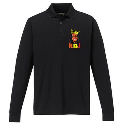 Ketanji Brown Jackson Retro KBJ Crown Performance Long Sleeve Polo