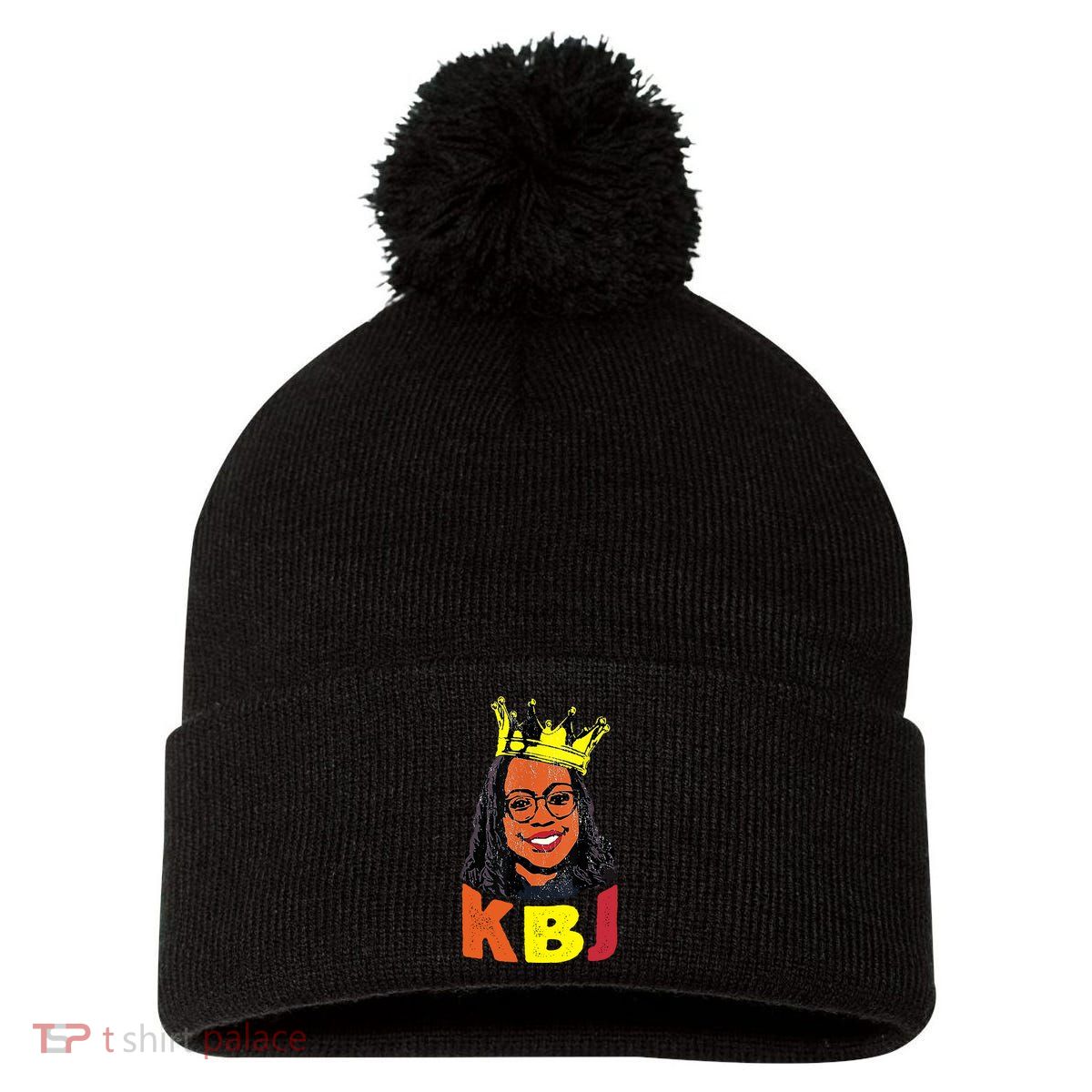 Ketanji Brown Jackson Retro KBJ Crown Pom Pom 12in Knit Beanie