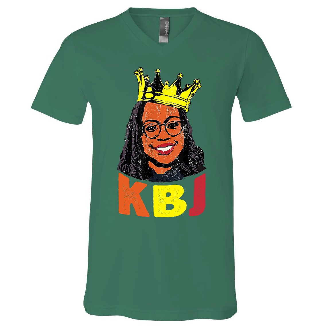 Ketanji Brown Jackson Retro KBJ Crown V-Neck T-Shirt