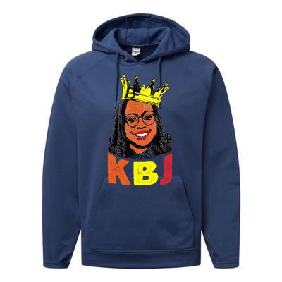 Ketanji Brown Jackson Retro KBJ Crown Performance Fleece Hoodie