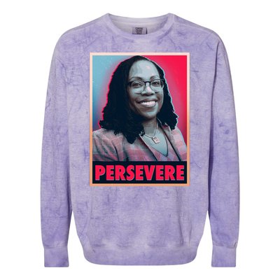 Ketanji Brown Jackson KBJ Persevere Vintage Poster Colorblast Crewneck Sweatshirt