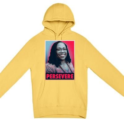 Ketanji Brown Jackson KBJ Persevere Vintage Poster Premium Pullover Hoodie