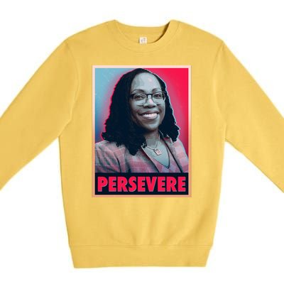 Ketanji Brown Jackson KBJ Persevere Vintage Poster Premium Crewneck Sweatshirt