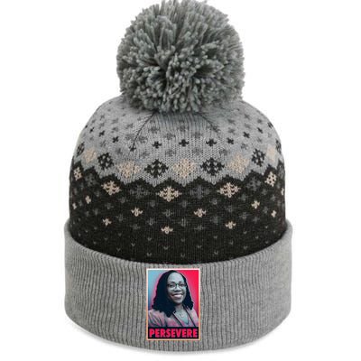 Ketanji Brown Jackson KBJ Persevere Vintage Poster The Baniff Cuffed Pom Beanie