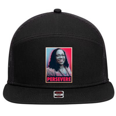 Ketanji Brown Jackson KBJ Persevere Vintage Poster 7 Panel Mesh Trucker Snapback Hat