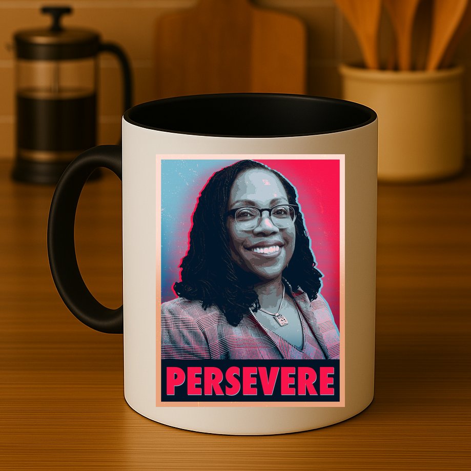 Ketanji Brown Jackson KBJ Persevere Vintage Poster Mug