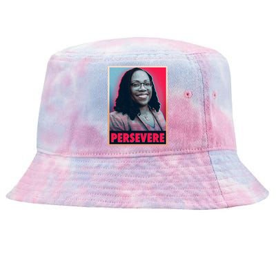 Ketanji Brown Jackson KBJ Persevere Vintage Poster Tie-Dyed Bucket Hat