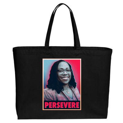 Ketanji Brown Jackson KBJ Persevere Vintage Poster Cotton Canvas Jumbo Tote