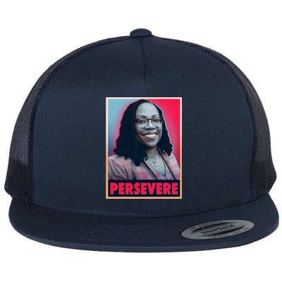 Ketanji Brown Jackson KBJ Persevere Vintage Poster Flat Bill Trucker Hat