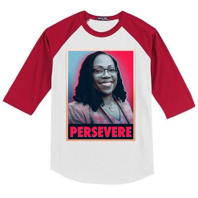 Ketanji Brown Jackson KBJ Persevere Vintage Poster Kids Colorblock Raglan Jersey