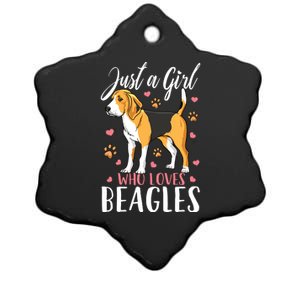 Kids Beagle Just A Who Loves Beagles Gift Ceramic Star Ornament