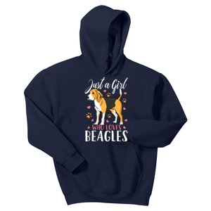 Kids Beagle Just A Who Loves Beagles Gift Kids Hoodie