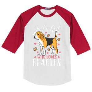 Kids Beagle Just A Who Loves Beagles Gift Kids Colorblock Raglan Jersey