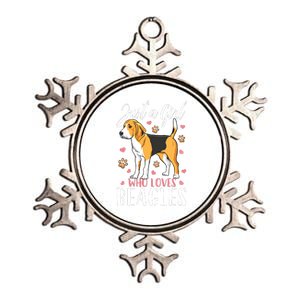 Kids Beagle Just A Who Loves Beagles Gift Metallic Star Ornament